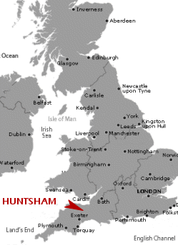 map showing location of Huntsham